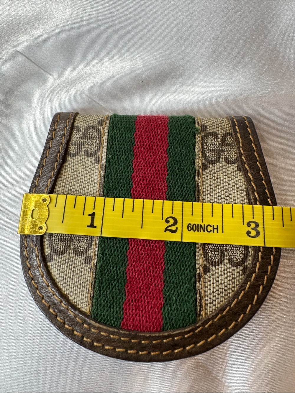 Gucci Vintage Brown Canvas & Leather Sherry Line GG Supreme Horseshoe Coin Case - Picture 14 of 15